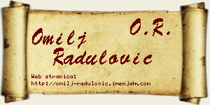 Omilj Radulović vizit kartica